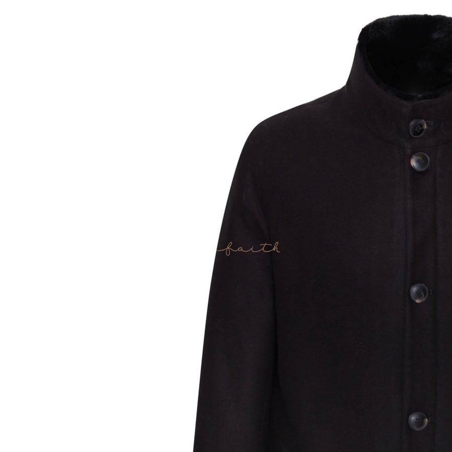 BLACK LEATHER NECK JACKET