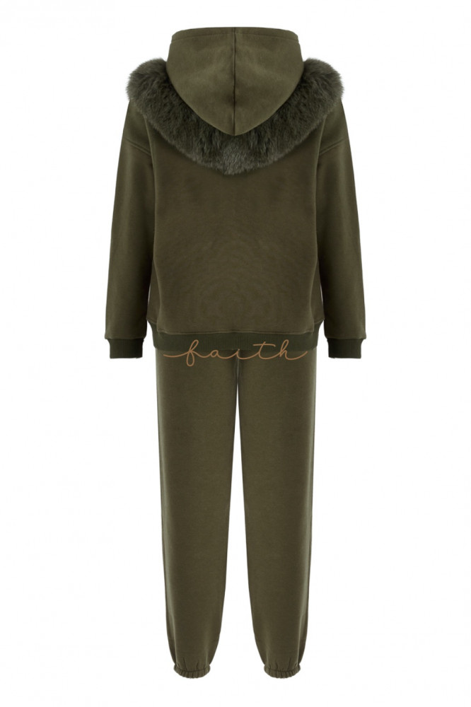 HOODY SWEATSHIRT FLEECE SET FOX ON SHOULDERS