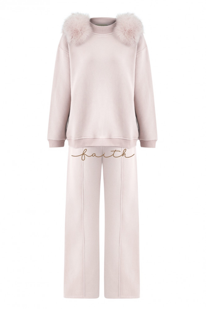 LILAC HIGH-NECK SWEATSHIRT FOX ON SHOULDERS