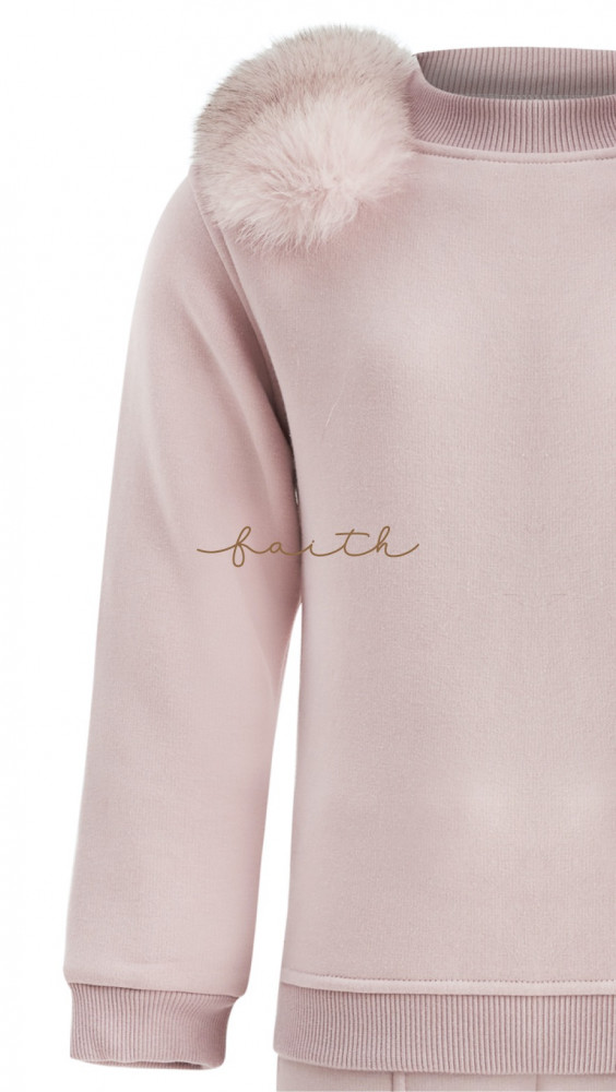 LILAC HIGH-NECK SWEATSHIRT FOX ON SHOULDERS