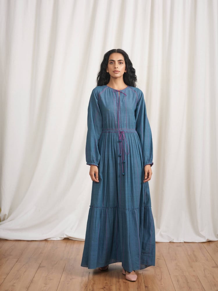 Cerulean Dreams Maxi Dress (FLOOR LENGTH)