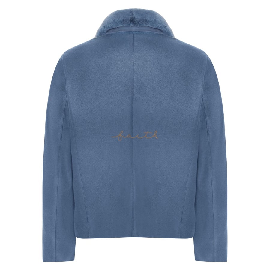 BLUE CASHMERE MINK COLLAR