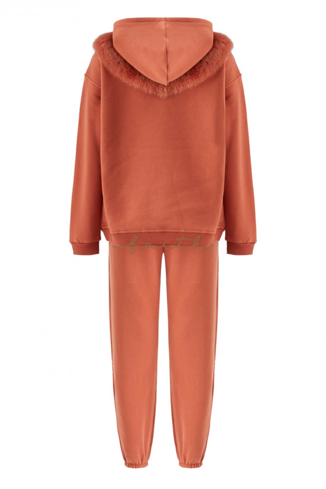 HOODY SWEATSHIRT FLEECE SET FOX ON SHOULDERS