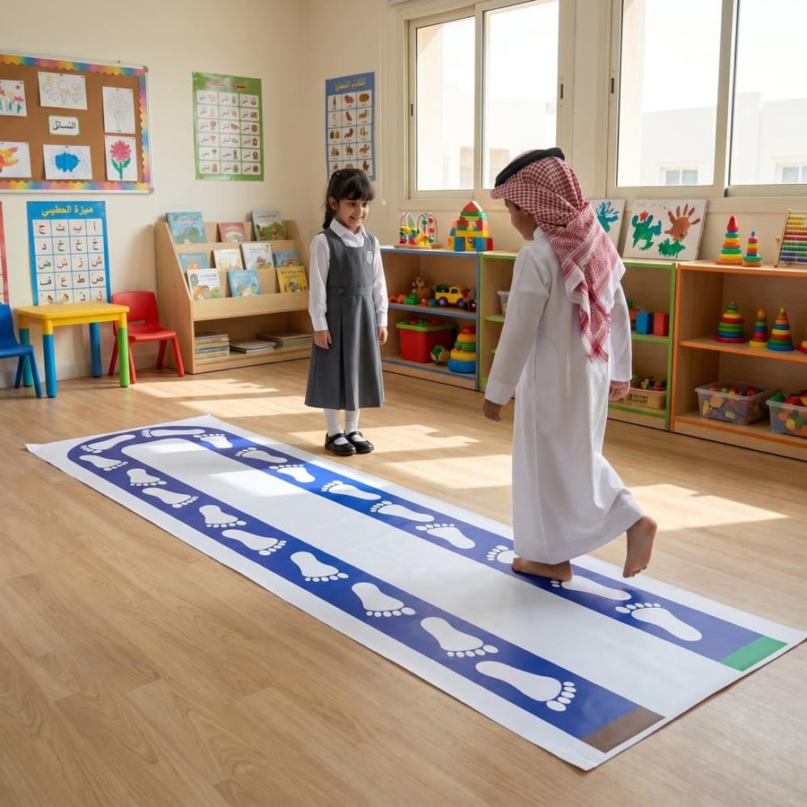 لعبة تفاعلية تساعد الأطفال على تنمية التوازن والحركة.