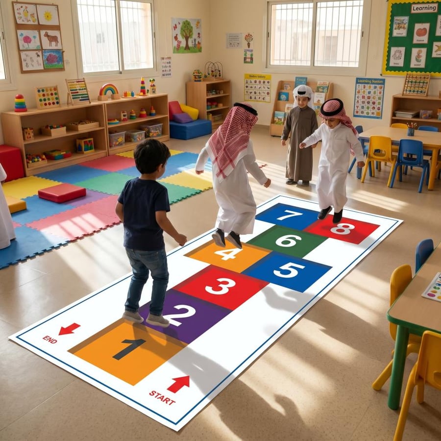 لعبة أرضية حركية مناسبة للروضات والمدارس والأنشطة.