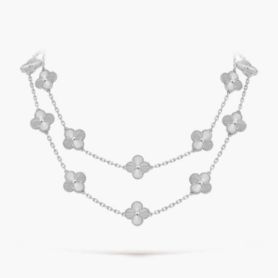 Vintage Alambra long necklace, 20 matching ornaments