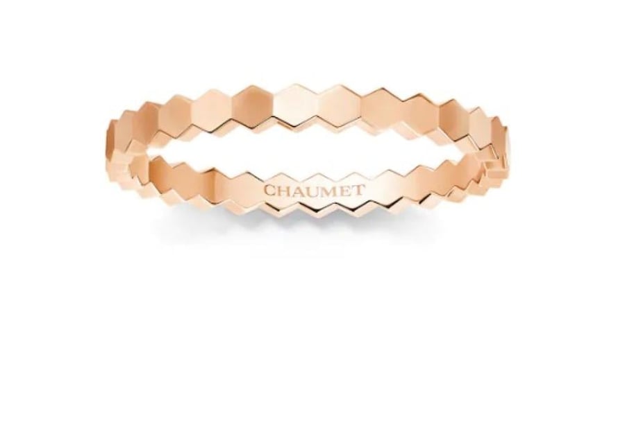 Honeycomb gold ring