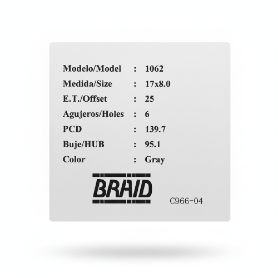 جنوط BRAID برايد كوبي لاند كروزر مقاس 17 --6 مسمار