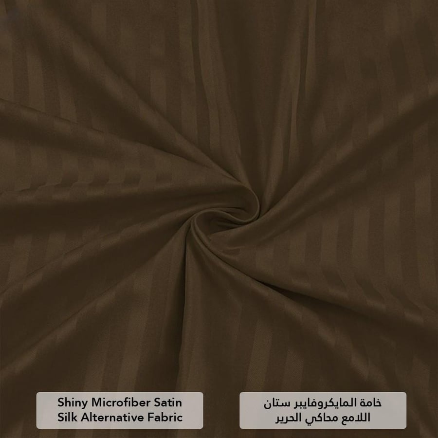 طقم شرشف فندقي روز مفرد عريض 200x120 سم - بني داكن