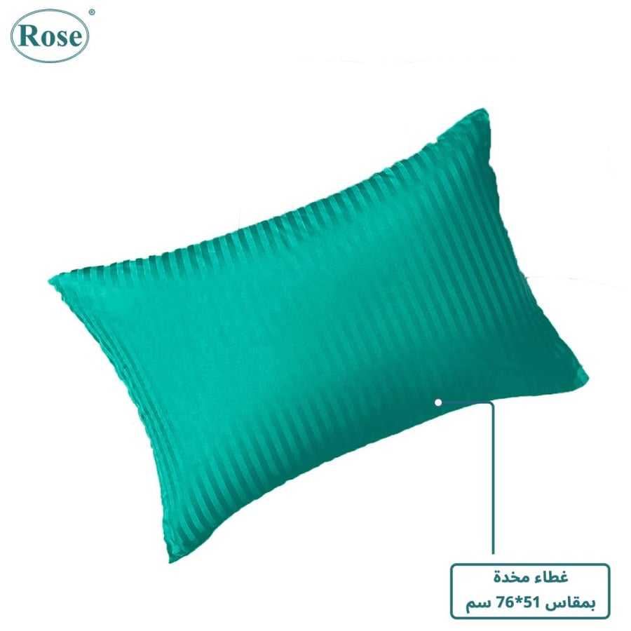 طقم شرشف فندقي روز مفرد عريض 200x120 سم -  فيروزي