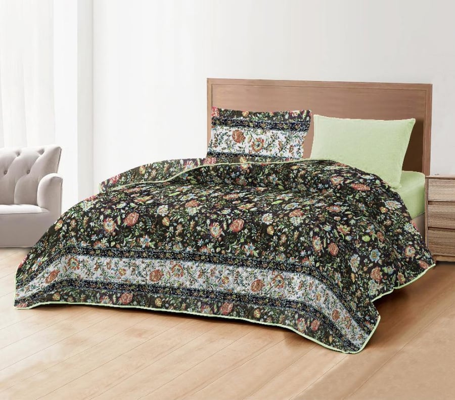 Luxurious compressed bedspread, one and a half person size, 4 pieces - Oud
