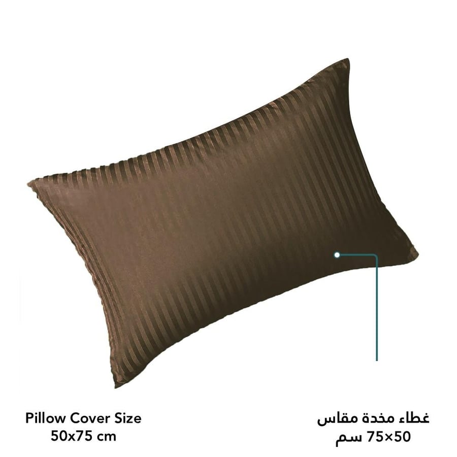 طقم شرشف فندقي روز مفرد عريض 200x120 سم - بني داكن