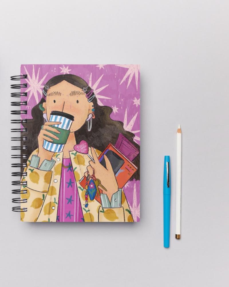 دفتر كوفي غيرل مخصص بالاسم | Personalized Coffee Girl Notebook