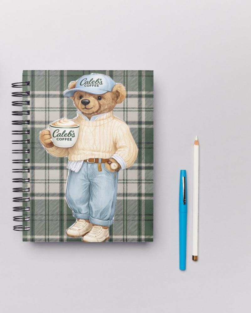 دفتر كوفي بير مخصص بالاسم | Personalized Coffee Bear Notebook