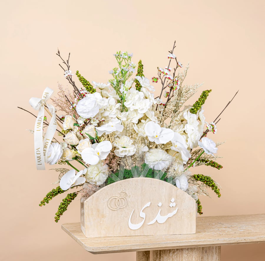 Pristine White Marble Bloom
