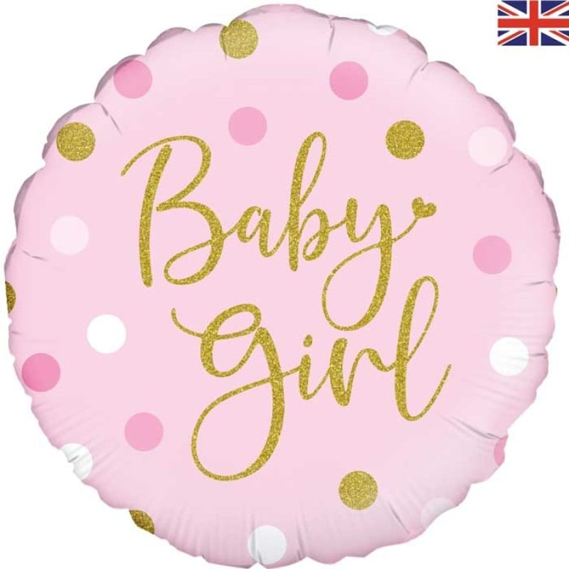 Baby girl balloon polka dot