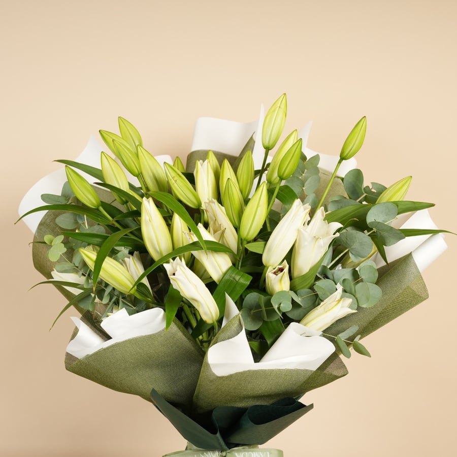 Serene White Lily Natural Bouquet