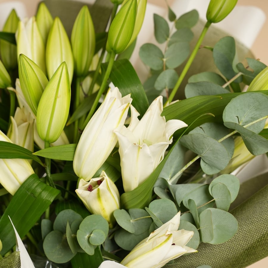 Serene White Lily Natural Bouquet