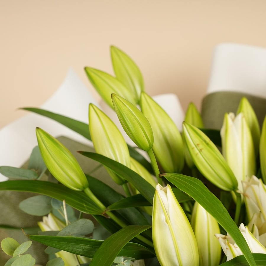 Serene White Lily Natural Bouquet