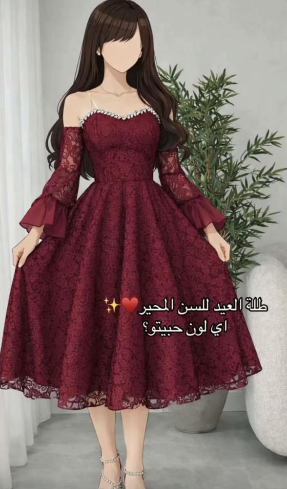 فستان احمر دانتيل