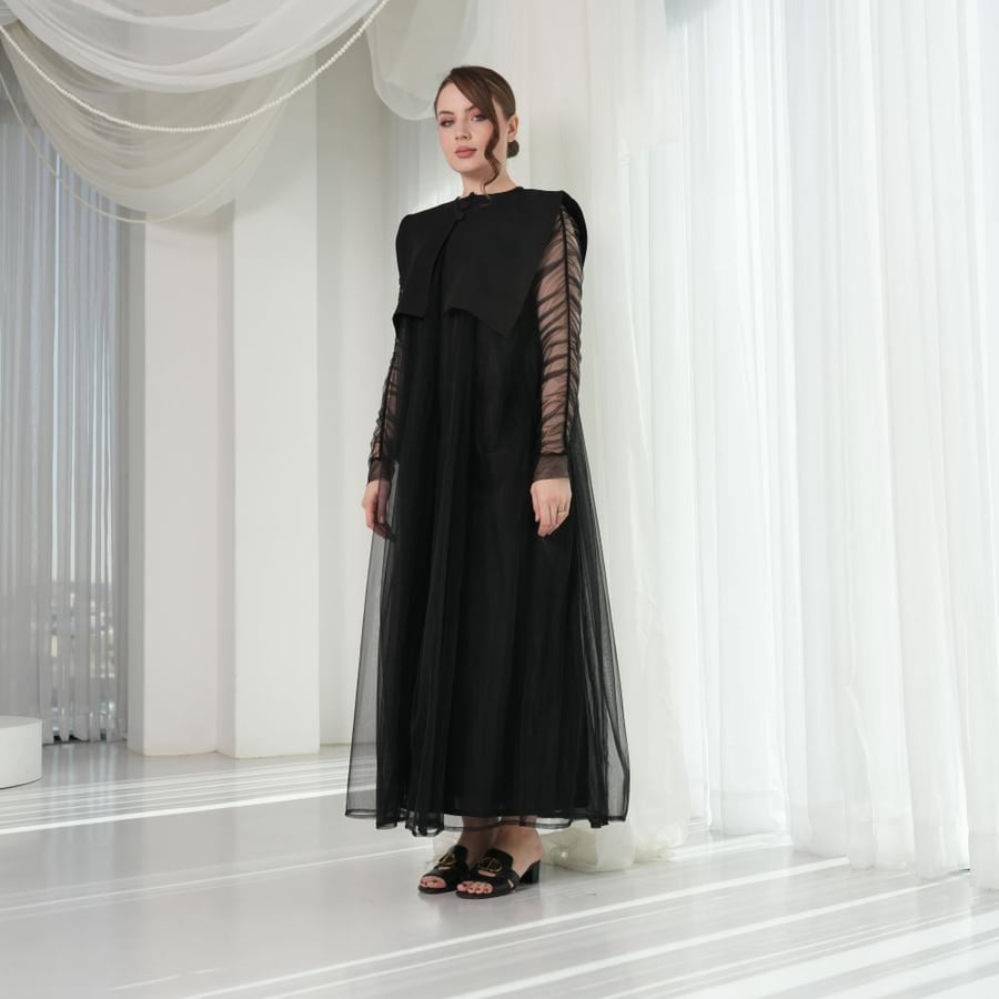 Black chiffon dress