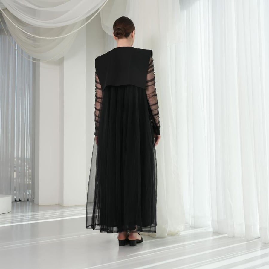 Black chiffon dress