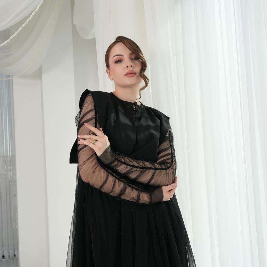 Black chiffon dress