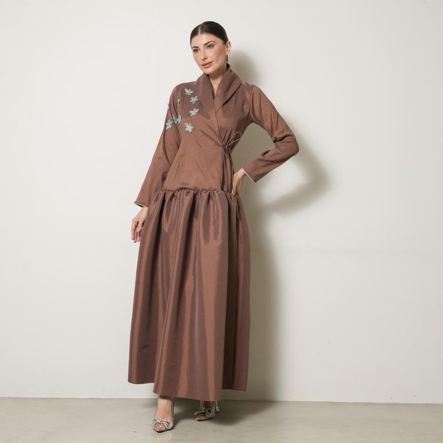Brown chiffon dress