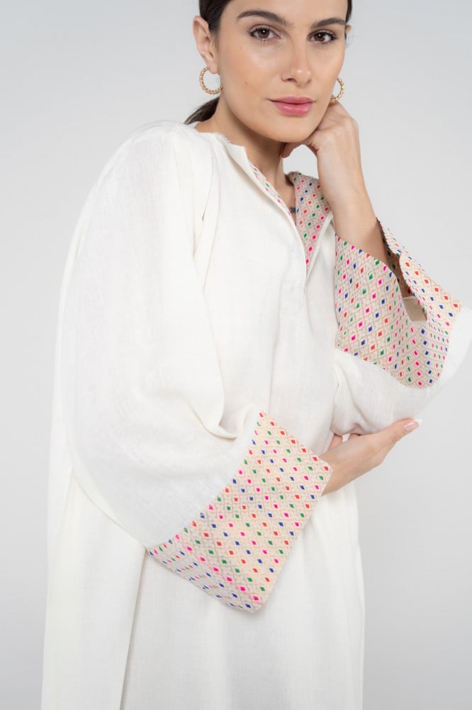 White Linen Jalabiya