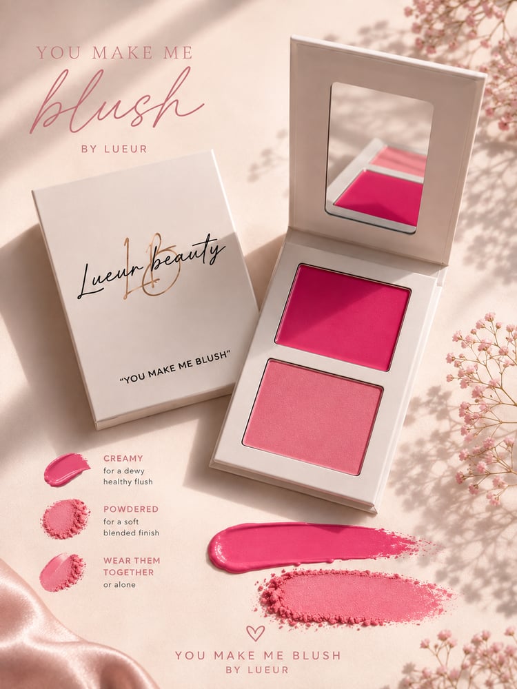 you make blush by lueur blusher كريمي + باودر في منتج واحد!