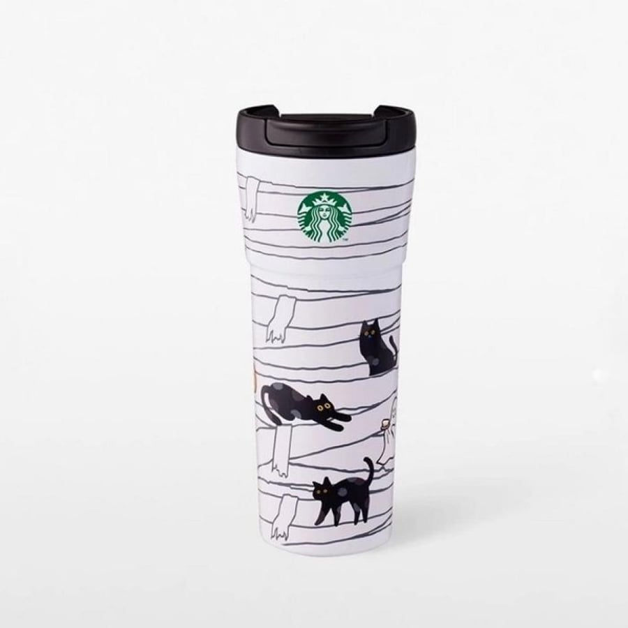 Starbuck Halloween black cat mug