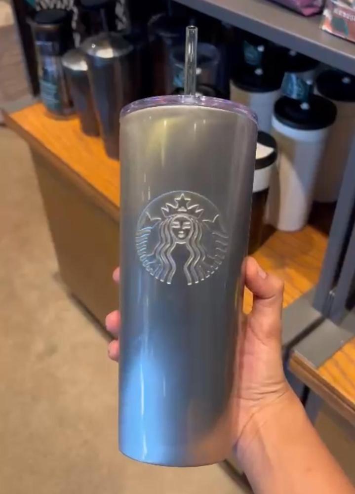 Starbucks metallic gray cat eye cup