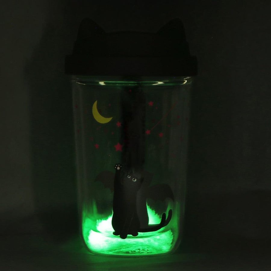 Starbuck halloween glass cup glow in the dark double walled