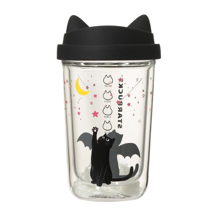 Starbuck halloween glass cup glow in the dark double walled
