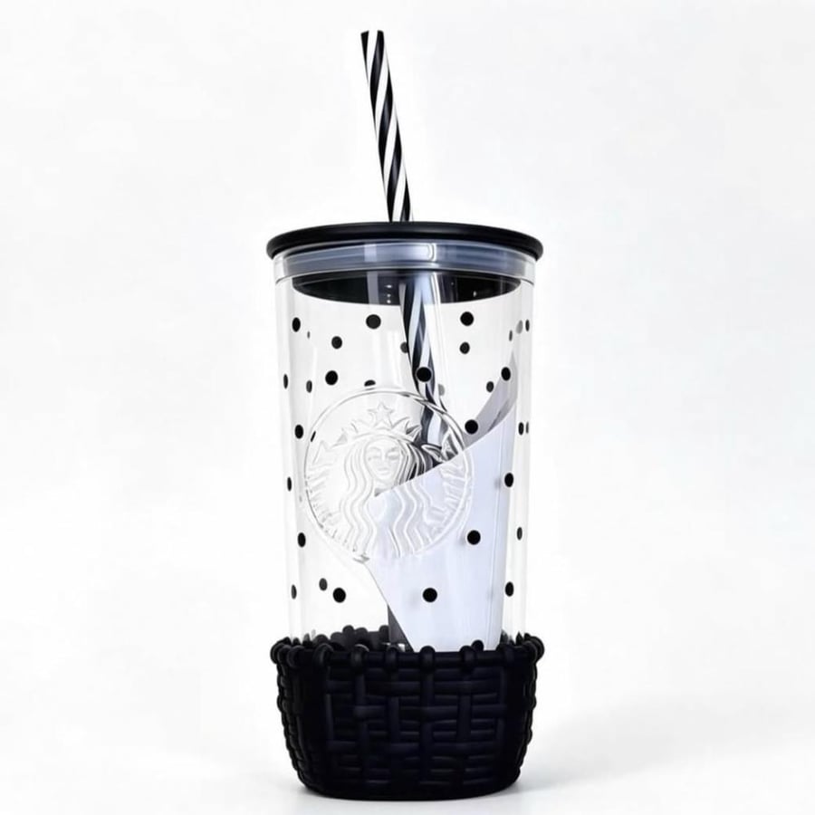Starbucks dots glass cup