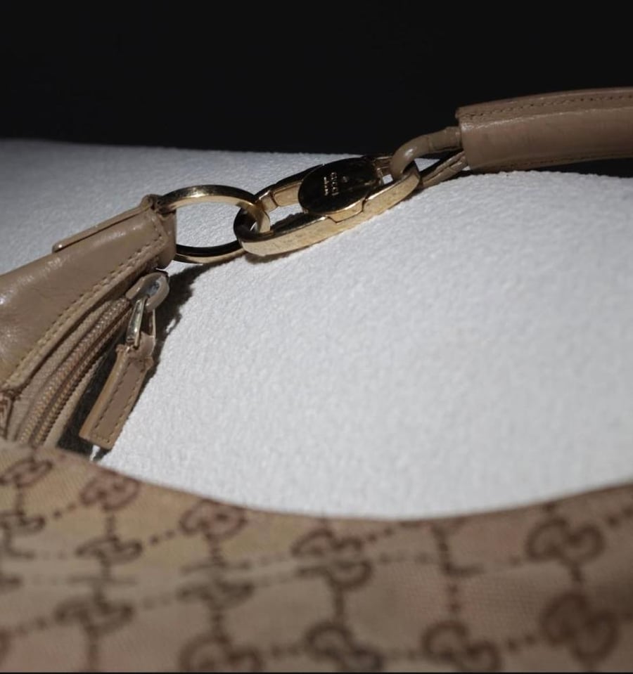 GUCCI GG Canvas Horsebit Hobo Bag
