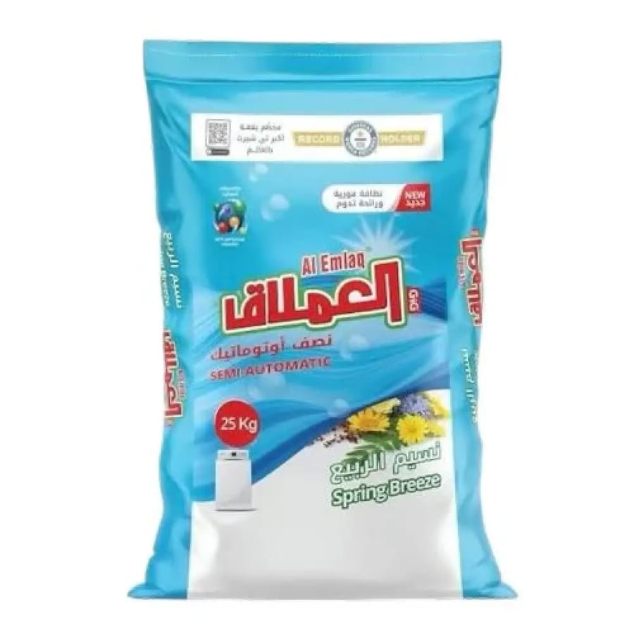 مسحوق غسيل نصف اوتوماتيك نسيم الربيع العملاق 25كغم