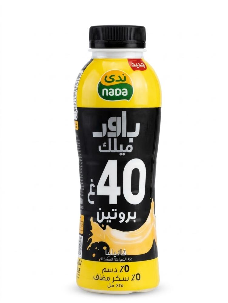 حليب البروتين نكهة فانيليا مع الفواكة المشكلة باور ميلك ندي 425مل