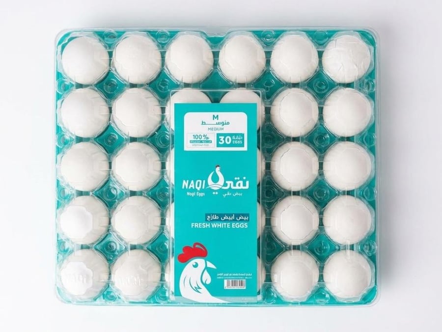 بيض ابيض طازج نقي طبق 30 بيضة