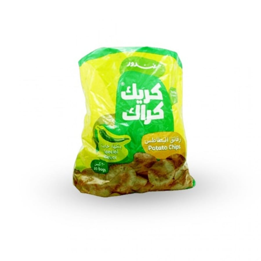 بطاطس بنكهة خاصة كريك كراك غندور 14غ كيس (20+2مجانا)
