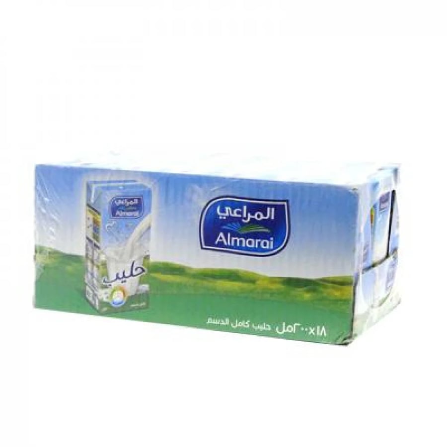 حليب كامل الدسم طويل الاجل المراعي 200مل كرتون18