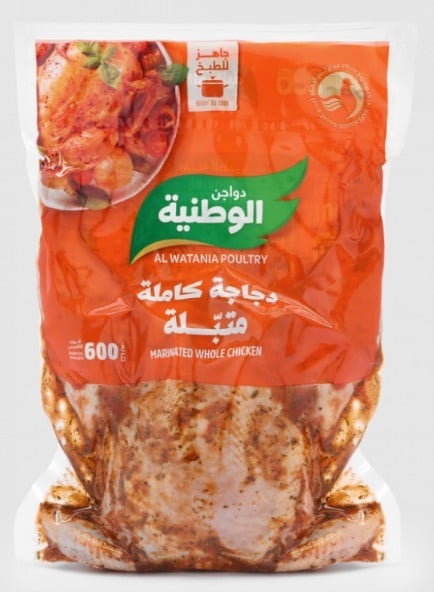 دجاجة كاملة متبلة حارة الوطنية 600غ