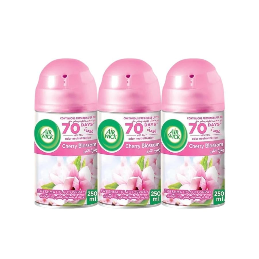 معطر الجو ايرويك فريشماتيك رشاش رذاذ اتوماتيكي زهرة الكرز 70يوم 250مل