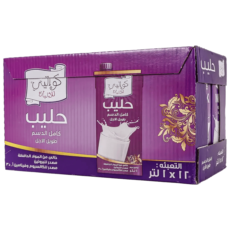 حليب كامل الدسم طويل الاجل كواليتي 1لتر