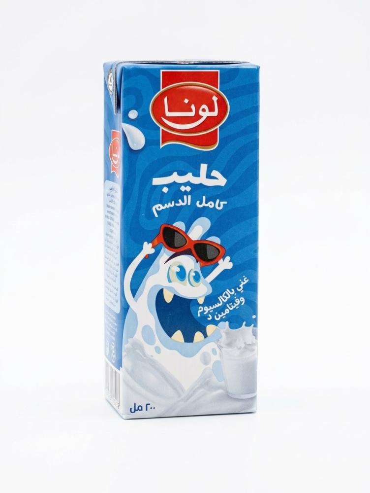 حليب كامل الدسم لونا 200مل