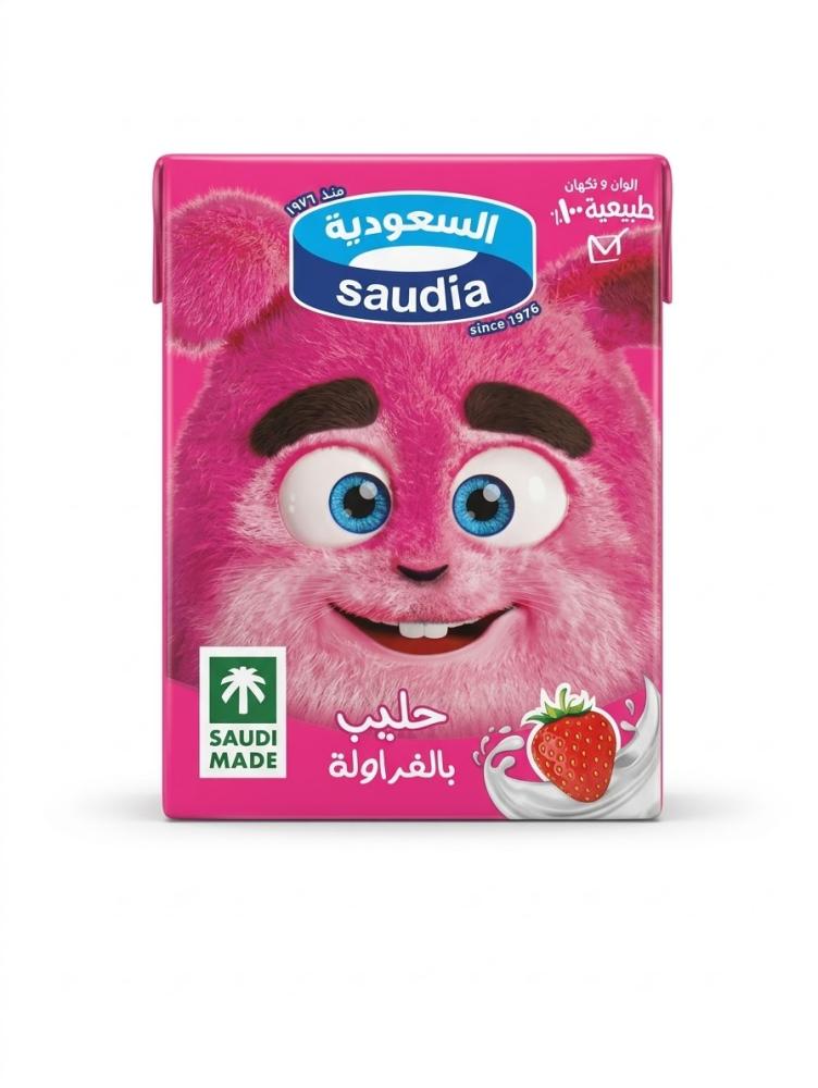 حليب السعودية كامل الدسم بالفراولة 200مل