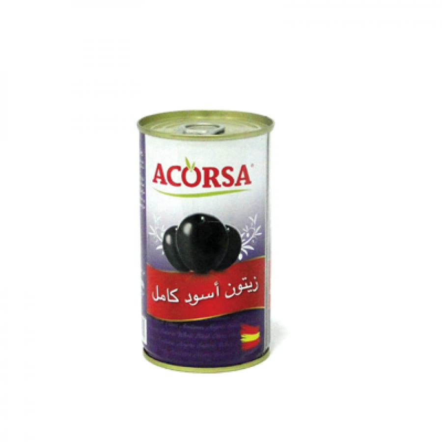 زيتون اسود كامل علب اكورسا 200غ
