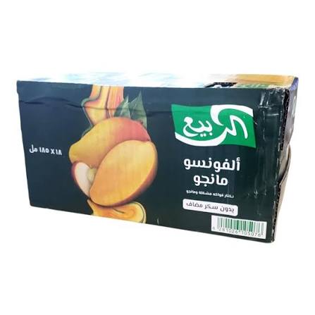 عصير طويل الاجل الفونسو مانجو بدون سكر الربيع 185 مل شد 18