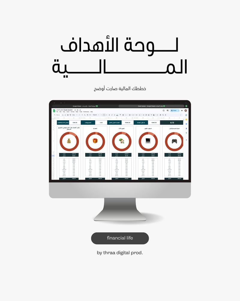 لوحة الأهداف المالية - اللغة العربية