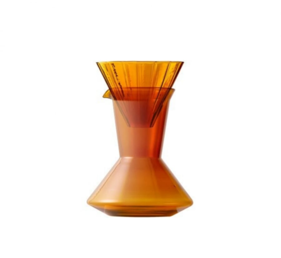 طقم تقطير V60 بعنق طويل كهرمان